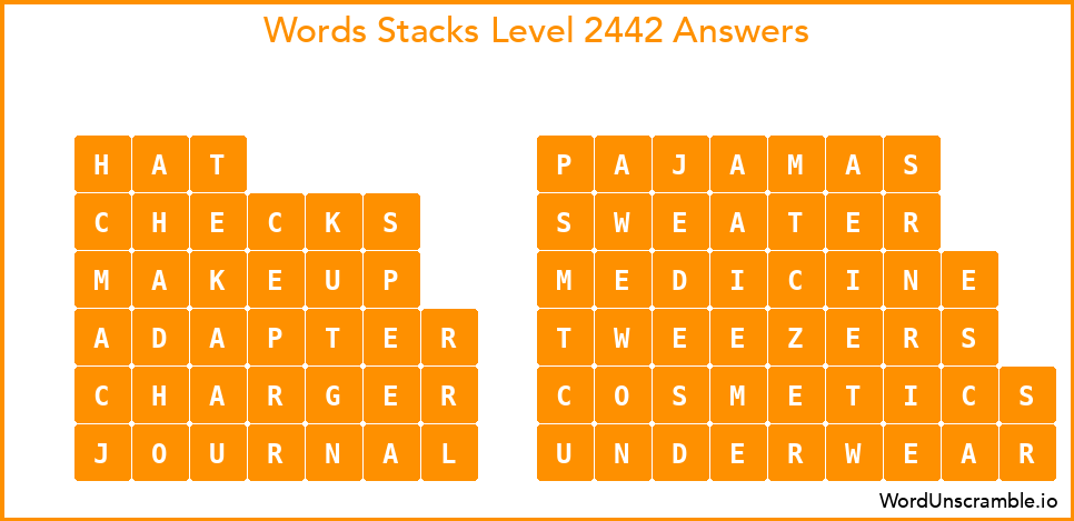 Word Stacks Level 2442 Answers