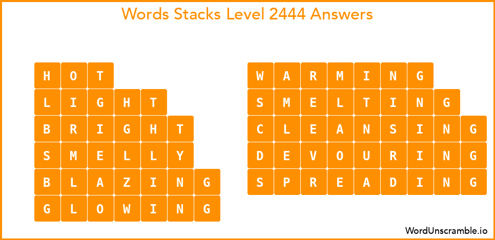 Word Stacks Level 2444 Answers