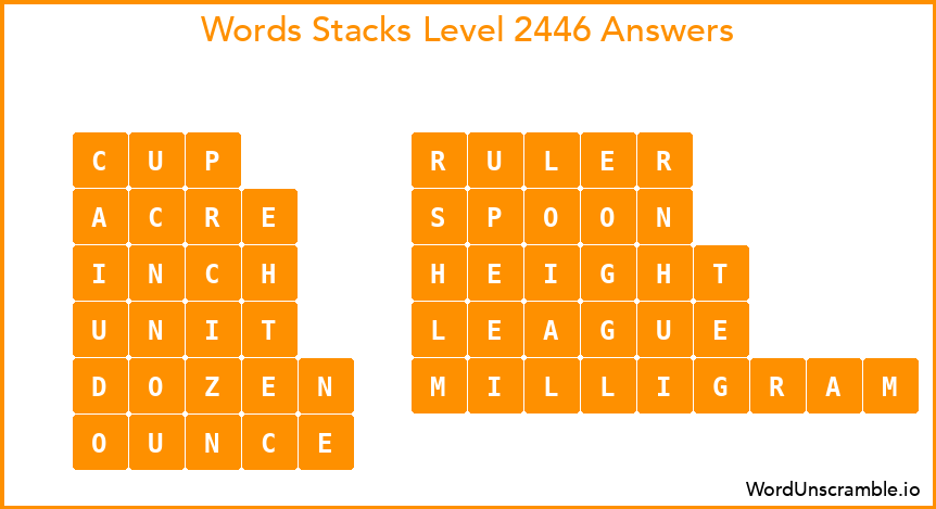 Word Stacks Level 2446 Answers