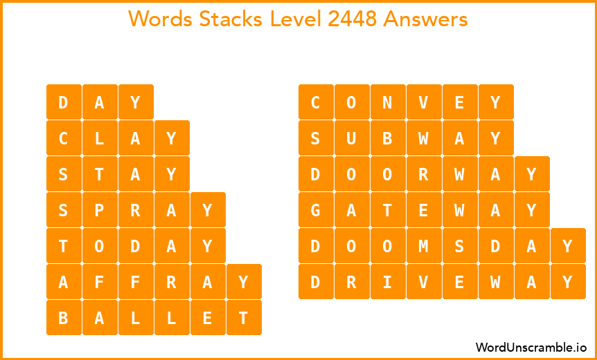 Word Stacks Level 2448 Answers
