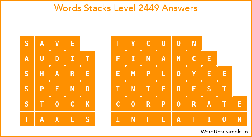 Word Stacks Level 2449 Answers