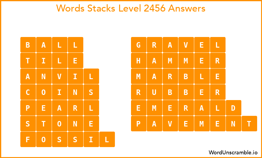 Word Stacks Level 2456 Answers