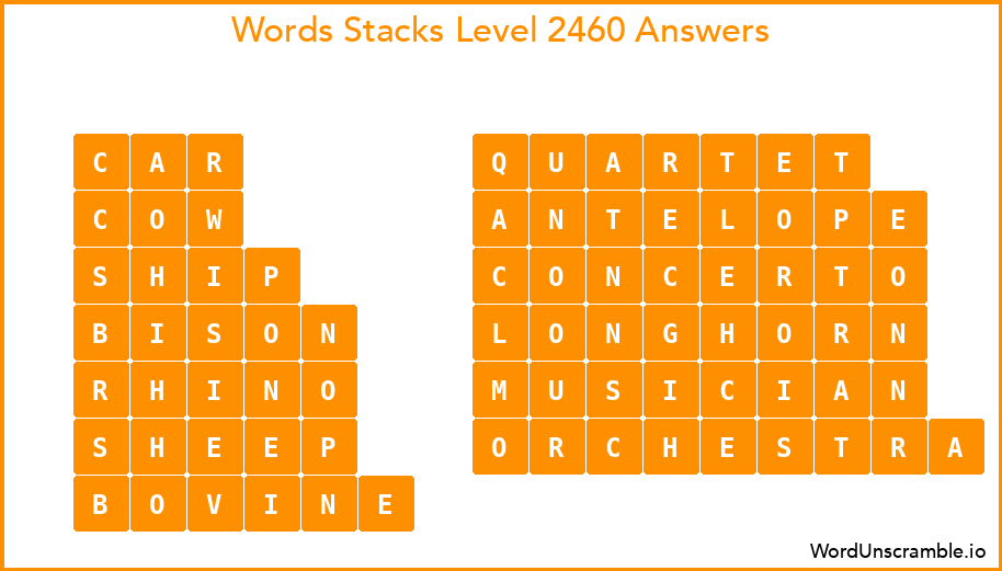 Word Stacks Level 2460 Answers