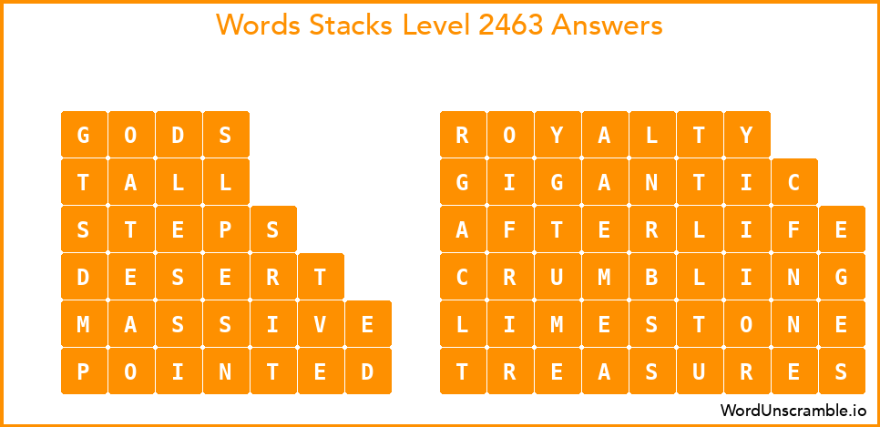Word Stacks Level 2463 Answers