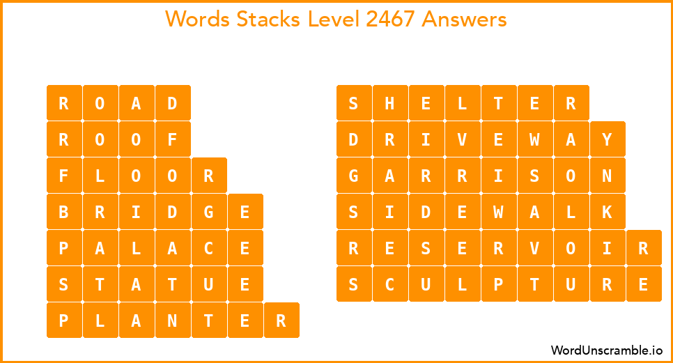 Word Stacks Level 2467 Answers