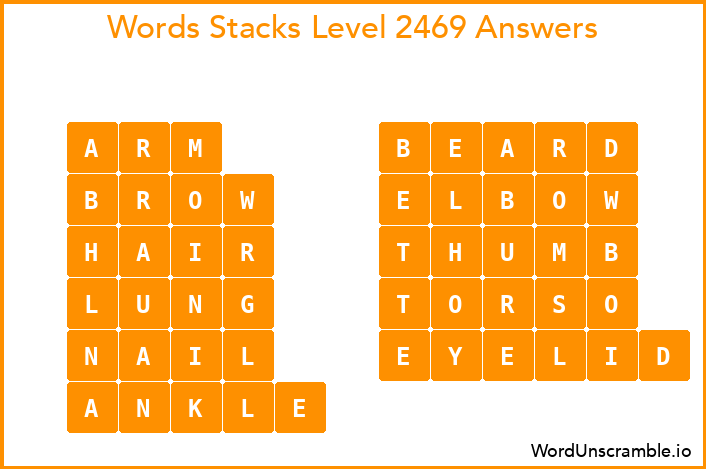 Word Stacks Level 2469 Answers