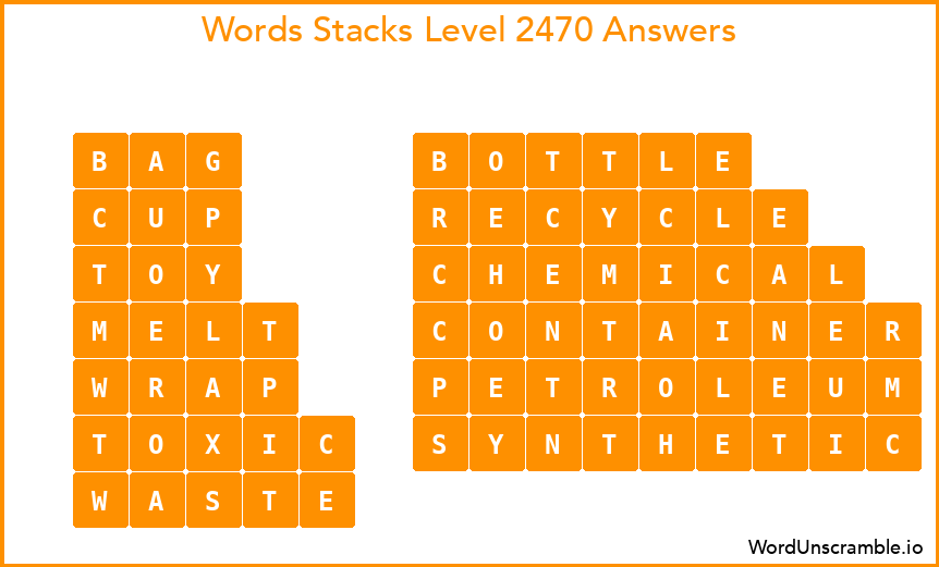 Word Stacks Level 2470 Answers