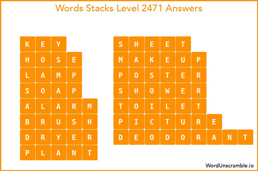 Word Stacks Level 2471 Answers