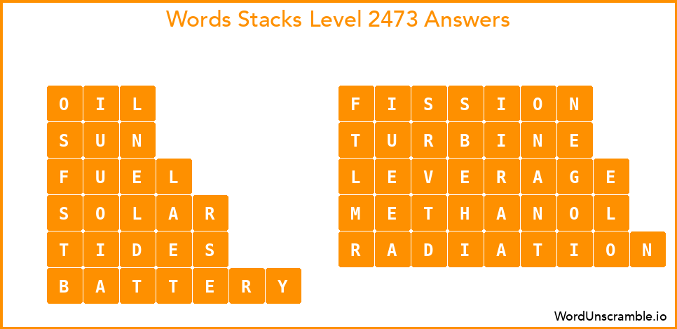 Word Stacks Level 2473 Answers