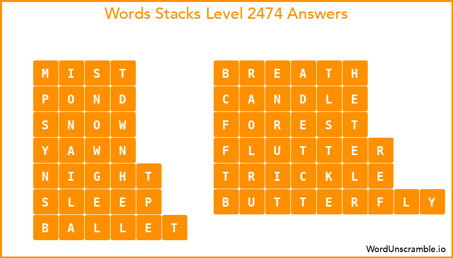 Word Stacks Level 2474 Answers
