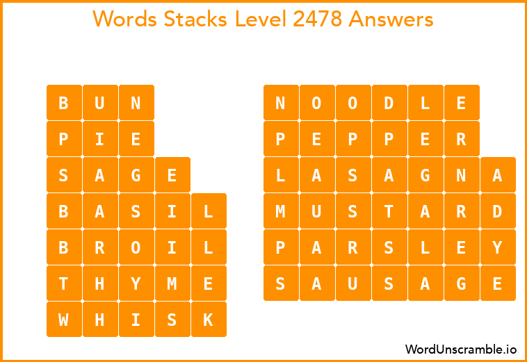 Word Stacks Level 2478 Answers