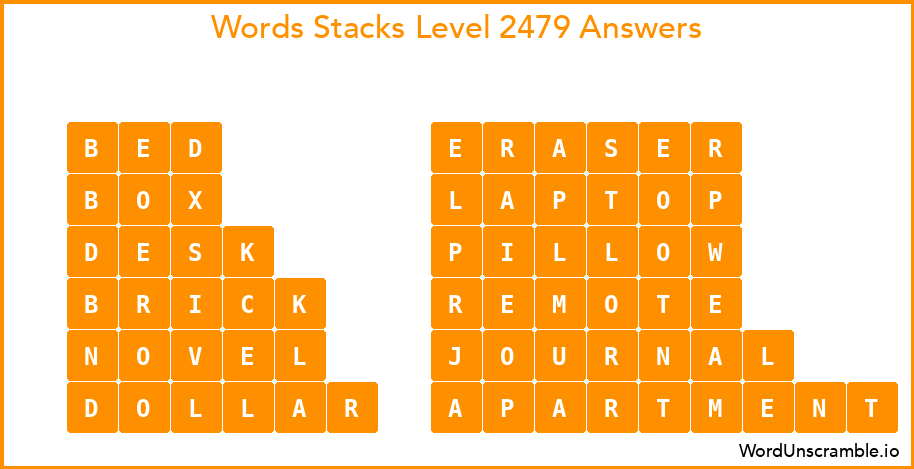 Word Stacks Level 2479 Answers