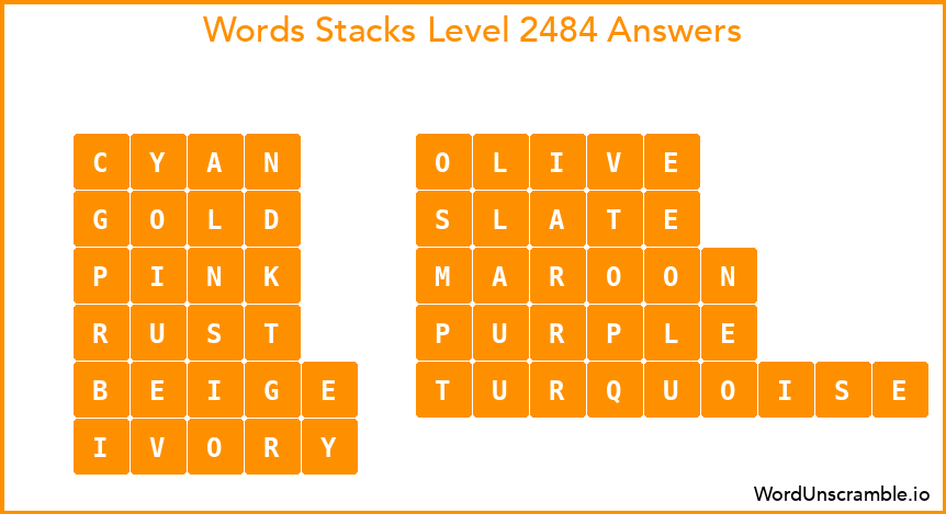 Word Stacks Level 2484 Answers