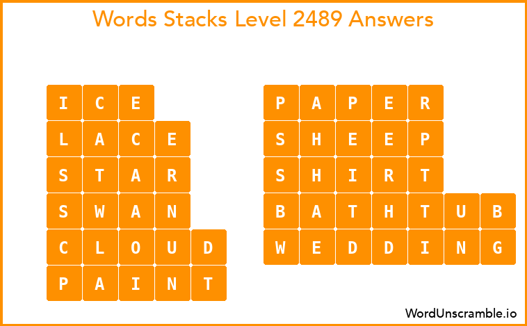 Word Stacks Level 2489 Answers