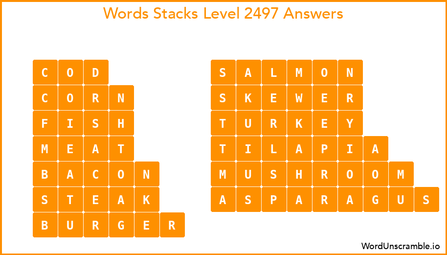 Word Stacks Level 2497 Answers