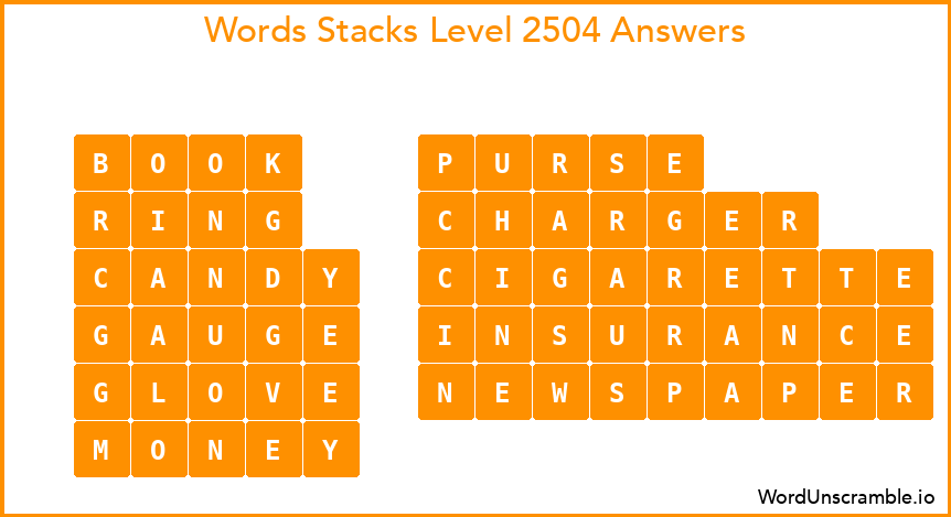 Word Stacks Level 2504 Answers