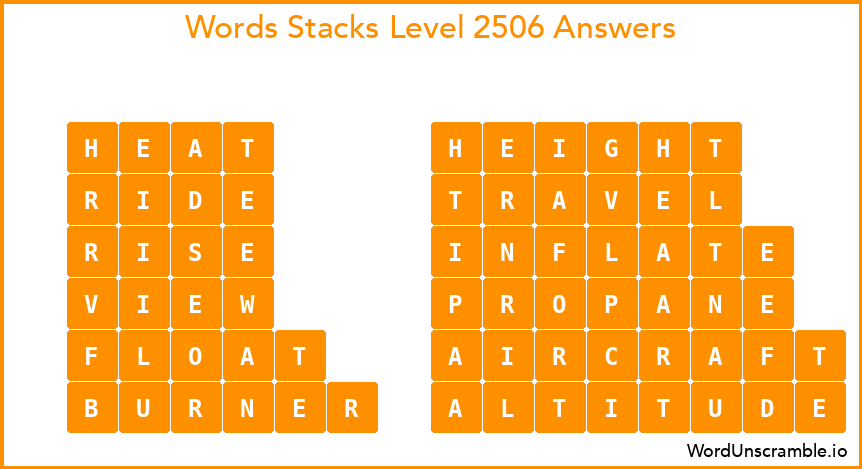 Word Stacks Level 2506 Answers