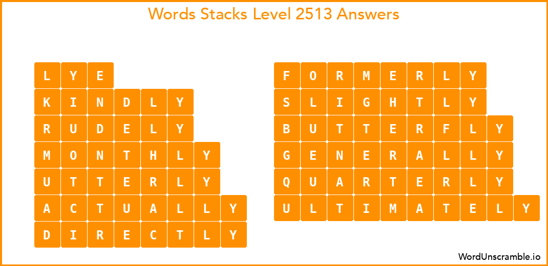 Word Stacks Level 2513 Answers