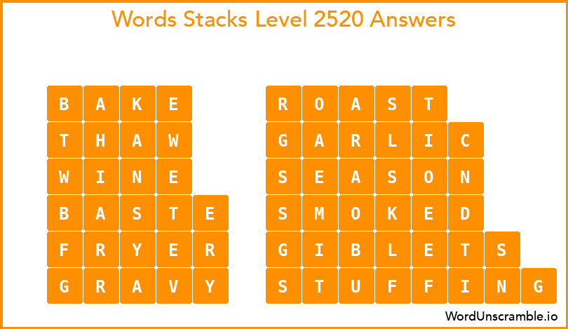 Word Stacks Level 2520 Answers