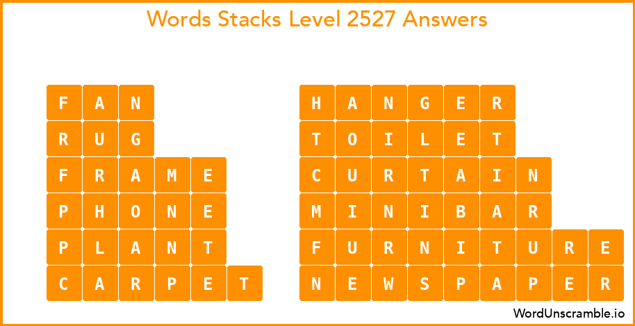 Word Stacks Level 2527 Answers