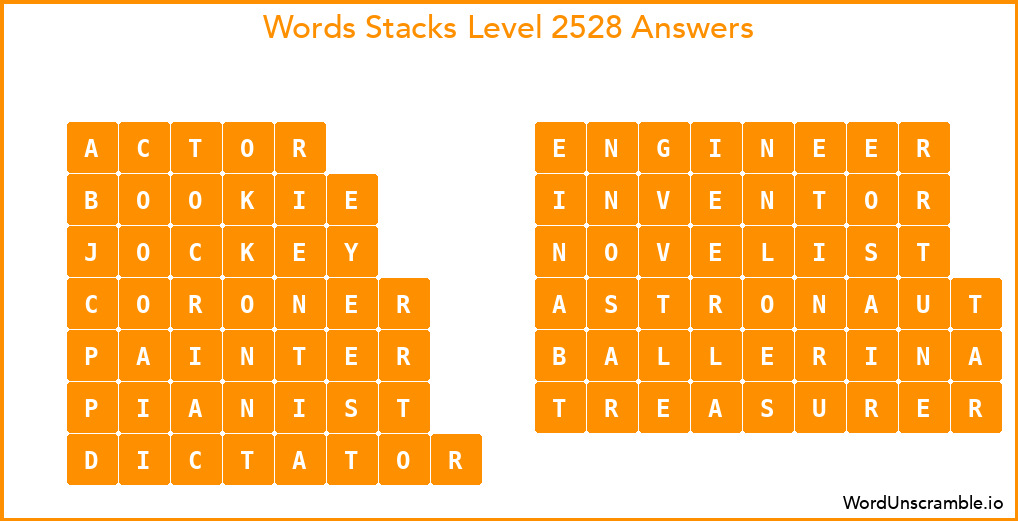 Word Stacks Level 2528 Answers