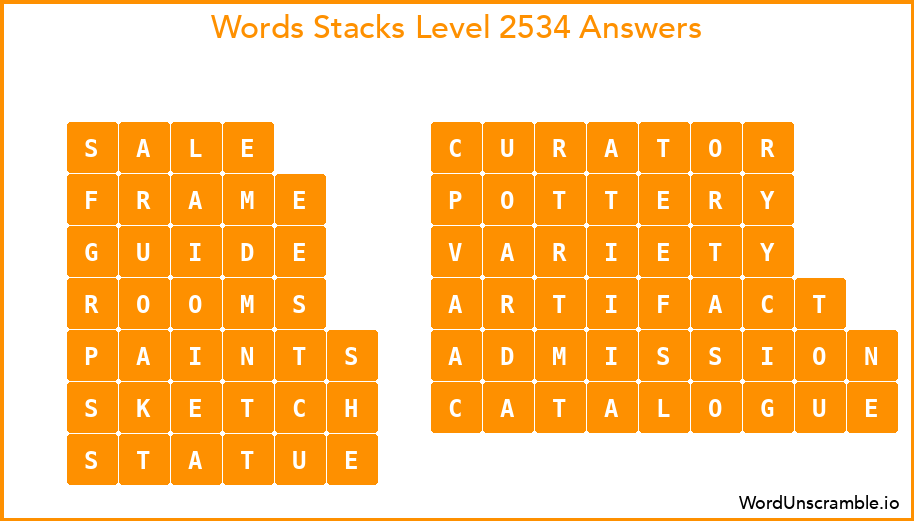Word Stacks Level 2534 Answers