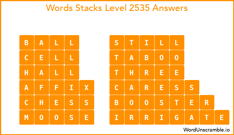 Word Stacks Level 2535 Answers