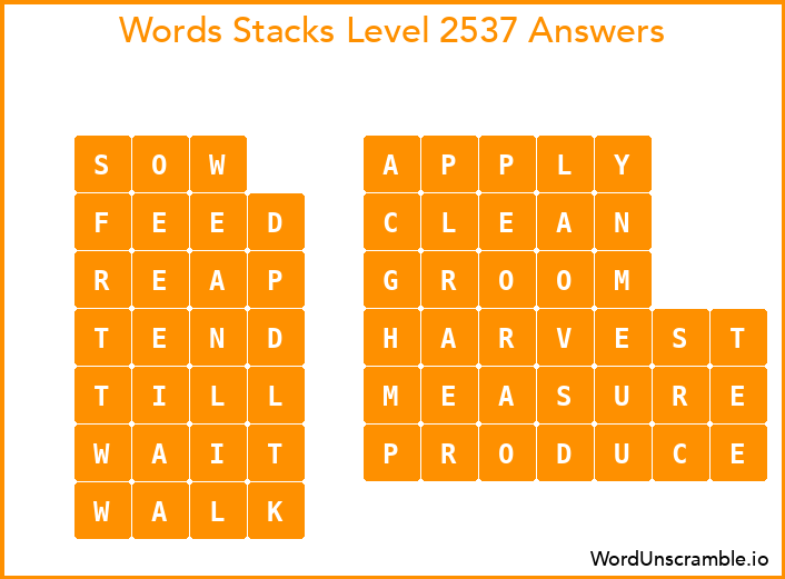 Word Stacks Level 2537 Answers