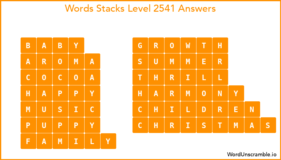 Word Stacks Level 2541 Answers