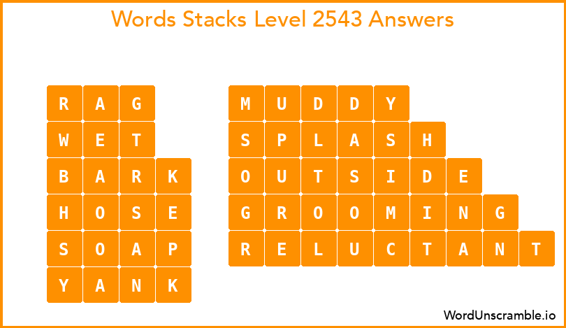 Word Stacks Level 2543 Answers