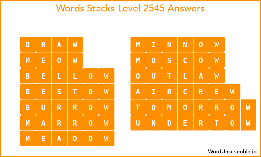 Word Stacks Level 2545 Answers