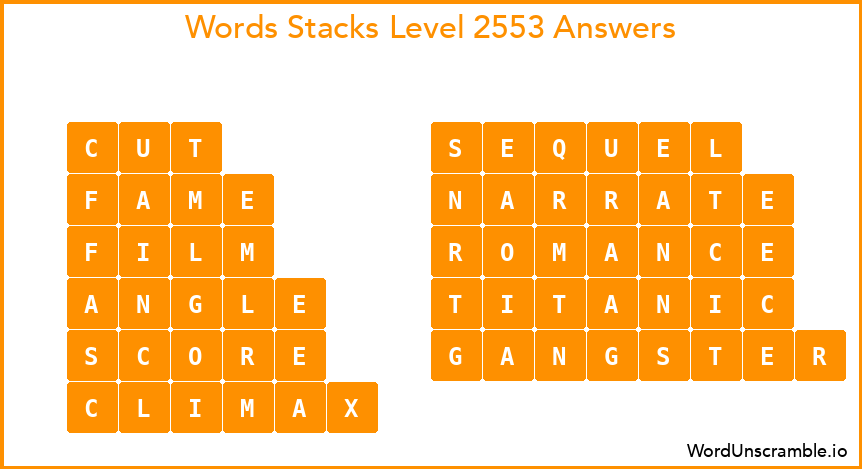 Word Stacks Level 2553 Answers