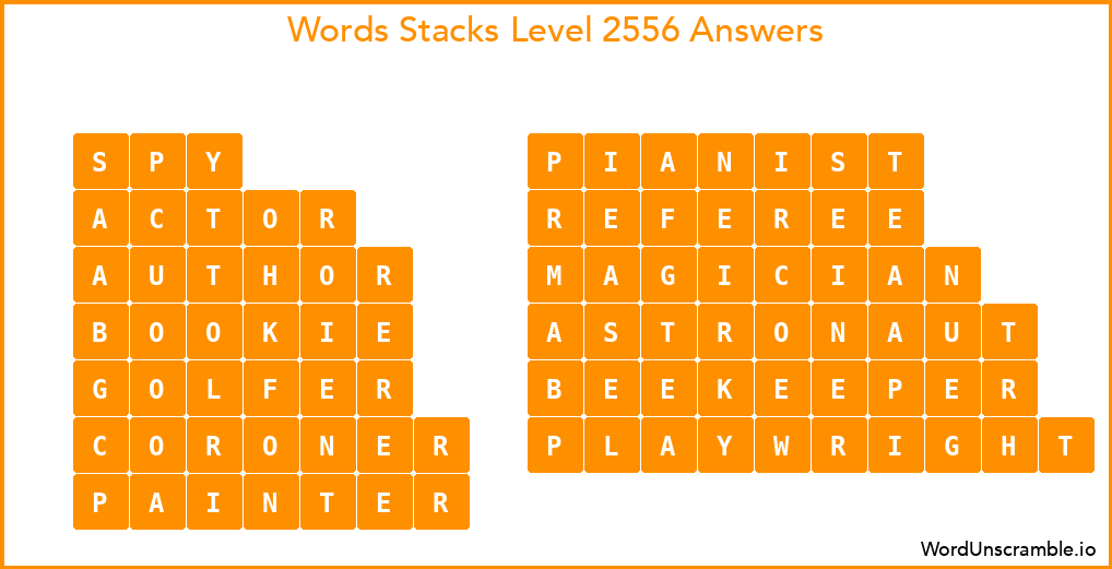 Word Stacks Level 2556 Answers