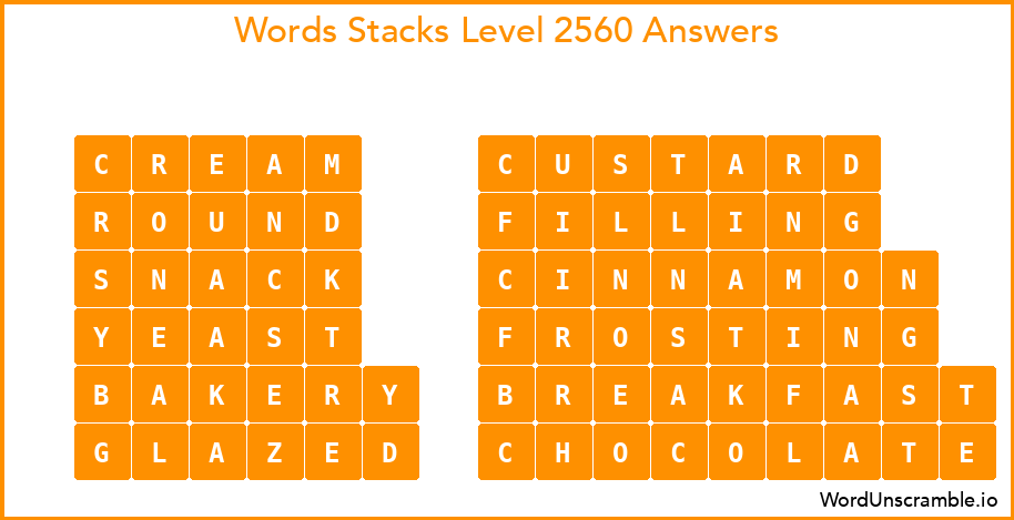 Word Stacks Level 2560 Answers