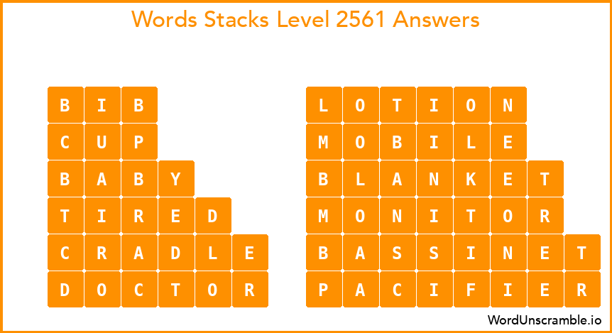 Word Stacks Level 2561 Answers