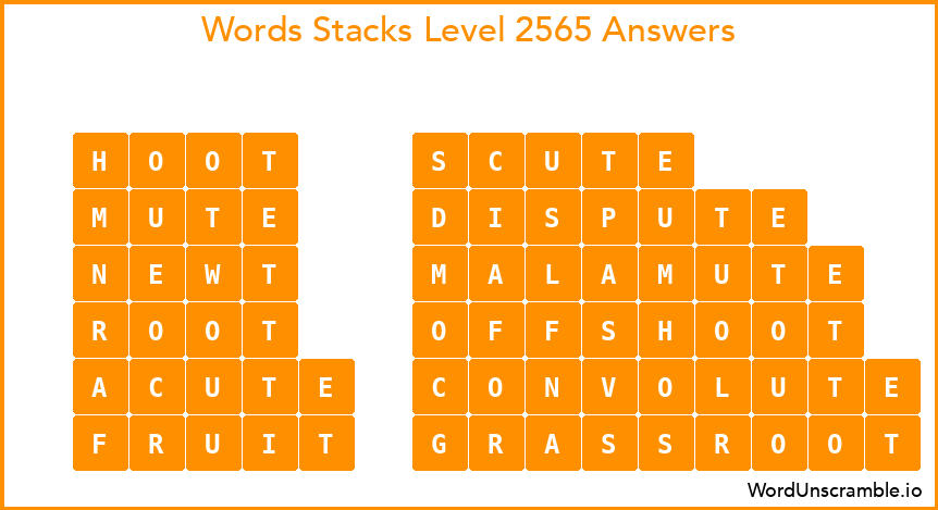 Word Stacks Level 2565 Answers