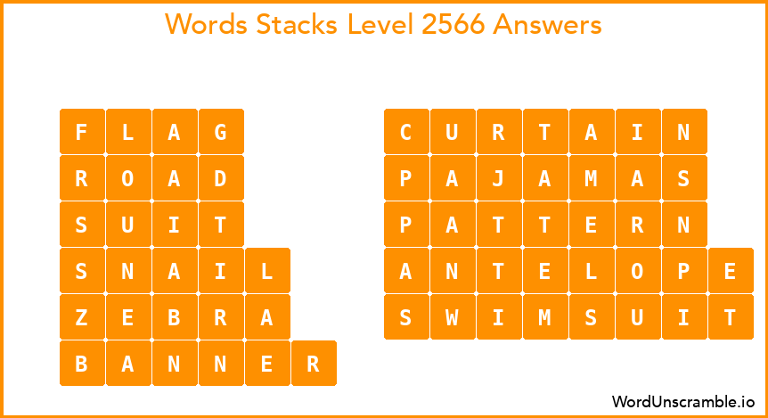 Word Stacks Level 2566 Answers