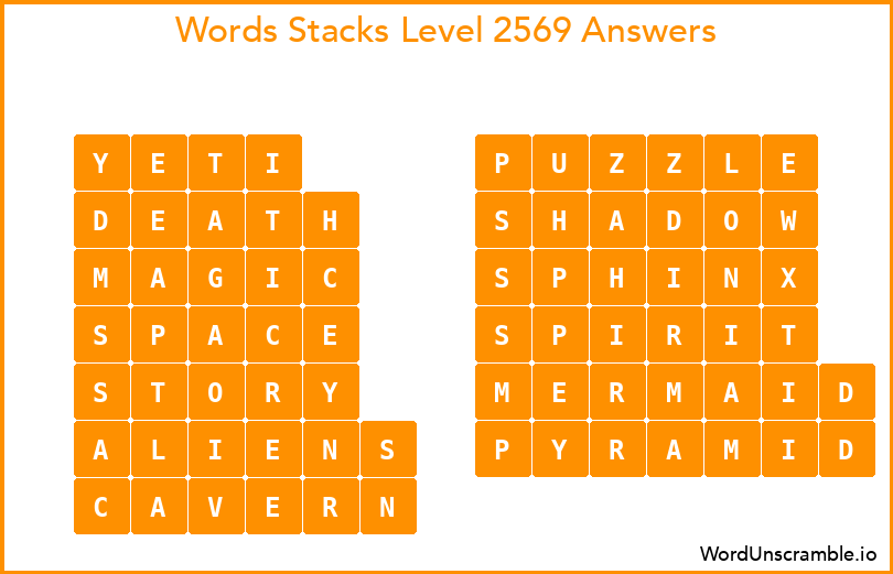 Word Stacks Level 2569 Answers