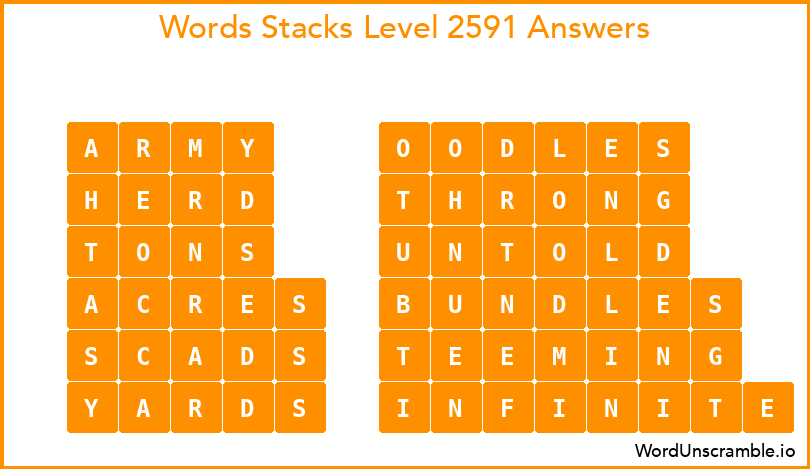 Word Stacks Level 2591 Answers