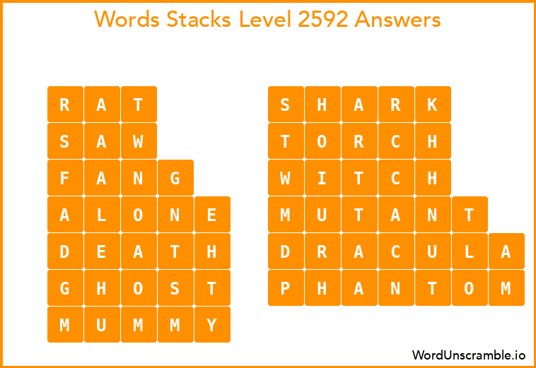 Word Stacks Level 2592 Answers