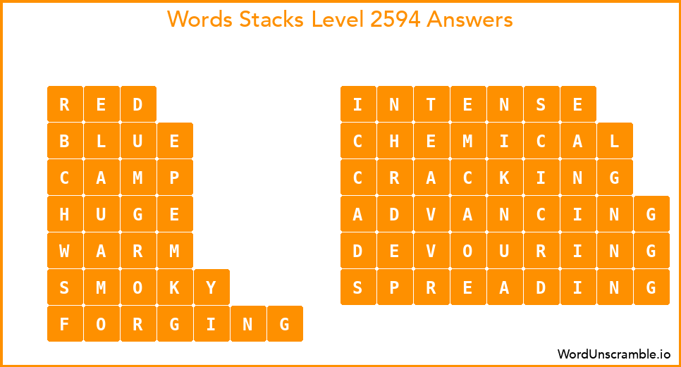 Word Stacks Level 2594 Answers