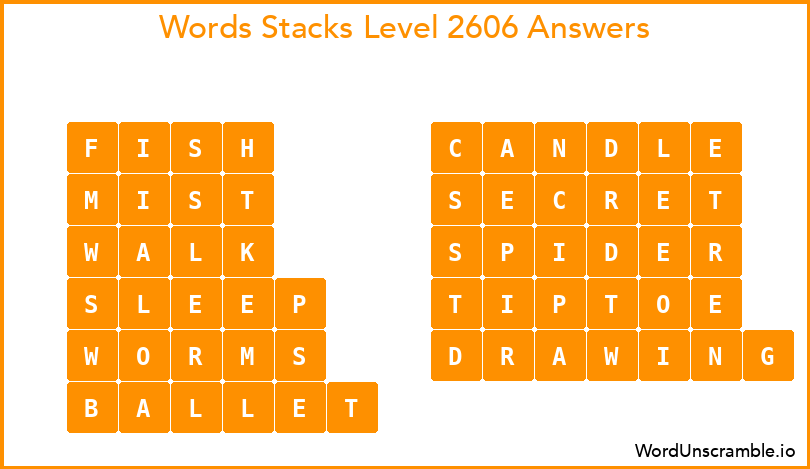 Word Stacks Level 2606 Answers