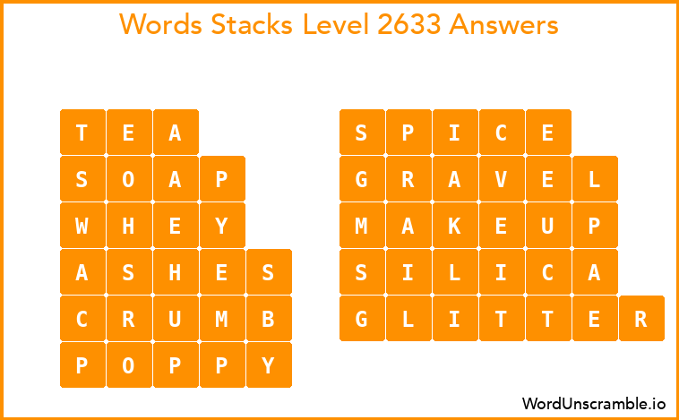 Word Stacks Level 2633 Answers