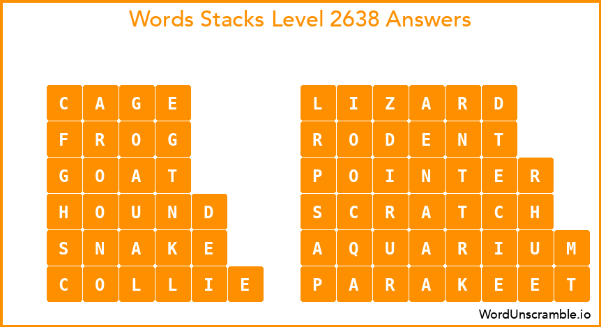 Word Stacks Level 2638 Answers