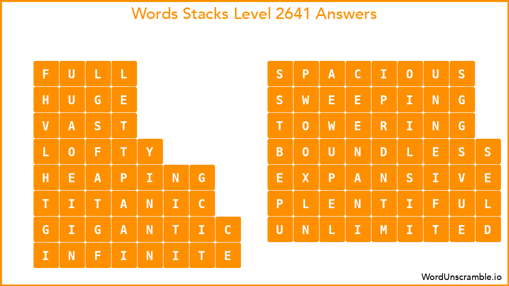 Word Stacks Level 2641 Answers