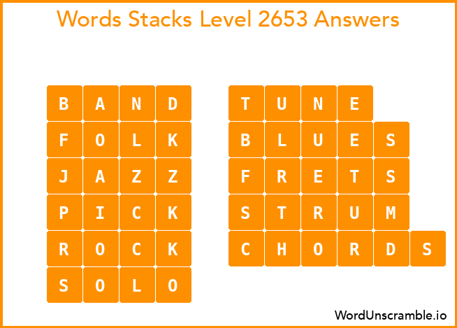 Word Stacks Level 2653 Answers