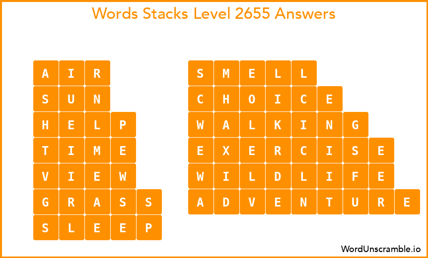 Word Stacks Level 2655 Answers