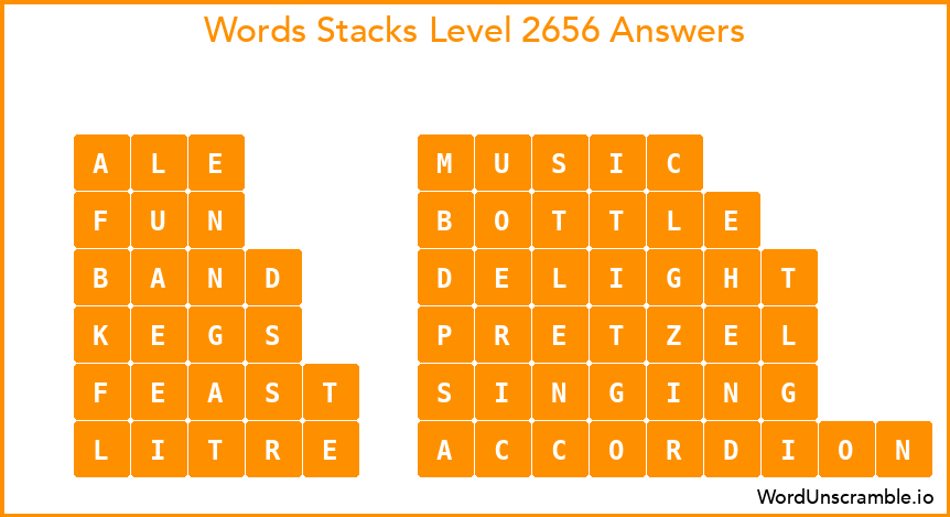 Word Stacks Level 2656 Answers