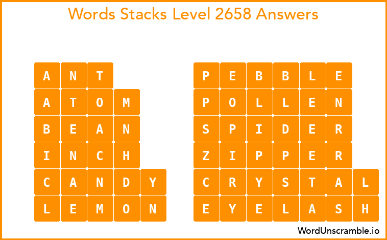 Word Stacks Level 2658 Answers
