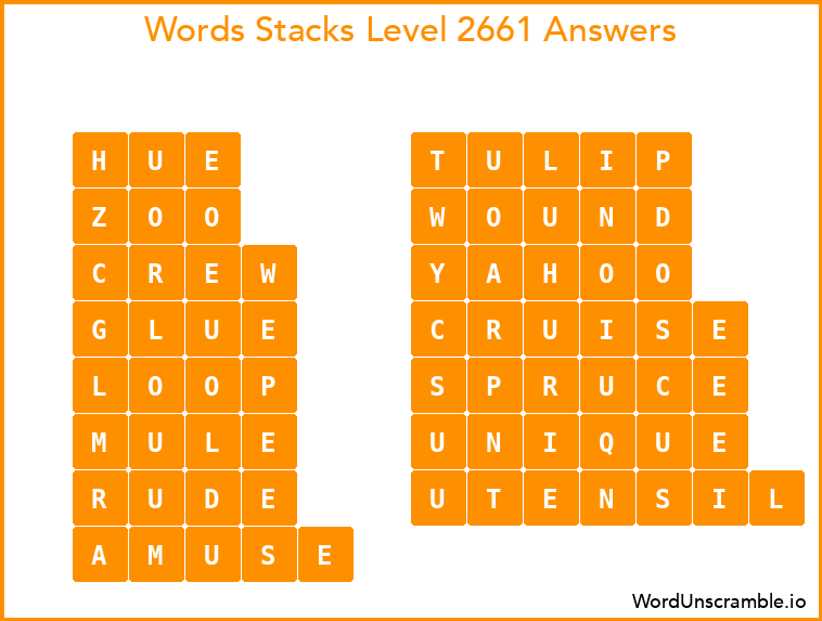 Word Stacks Level 2661 Answers